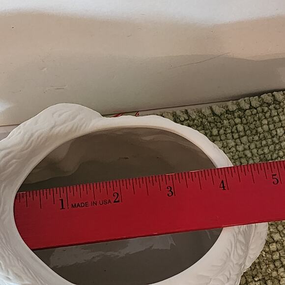 Vintage 1987 FTDA Taiwan White Bunny Rabbit Planter Figurine Easter Cottagecore - Picture 9 of 9